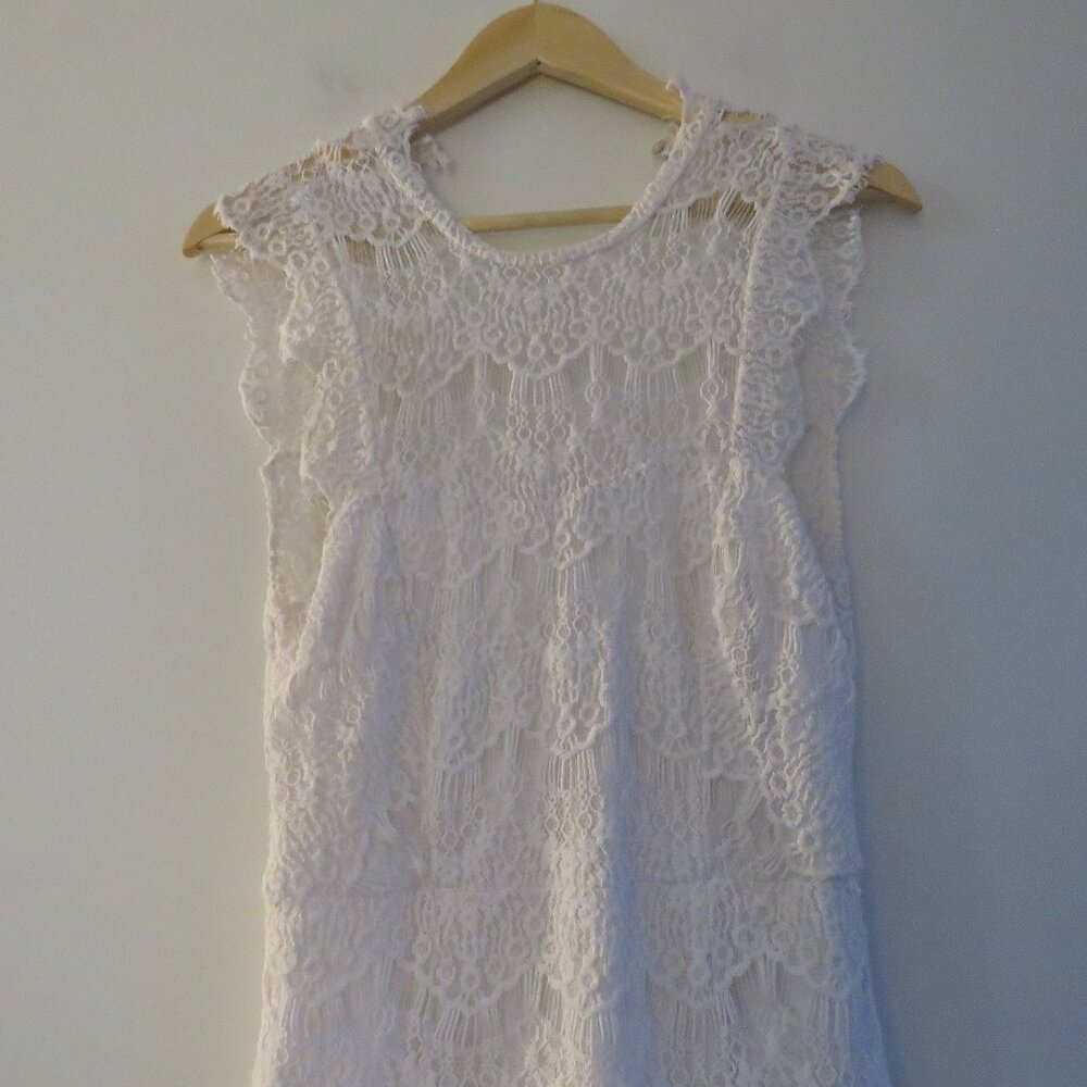 INTIMATELY FREE PEOPLE Daydream White Lace Bodycon Dress Fairy Boho - Size S - Picture 9 of 14